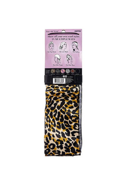 Red by Kiss Satin Wrap Scarf Leopard Back