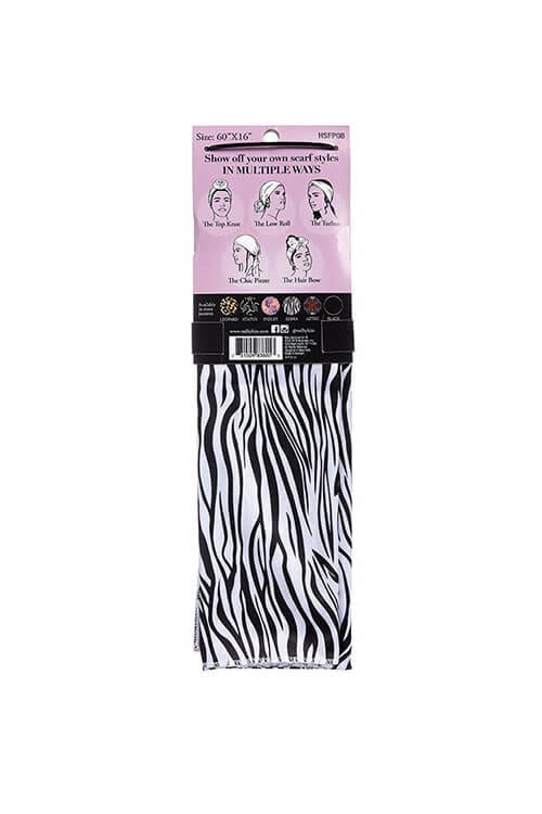 Red by Kiss Satin Wrap Scarf Zebra Back