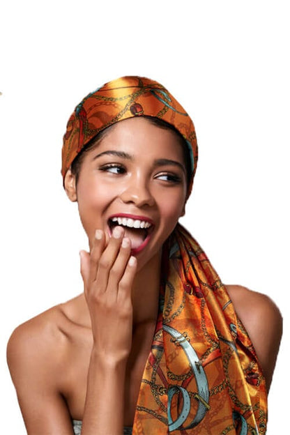 Red By Kiss Silky Satin Scarf Model