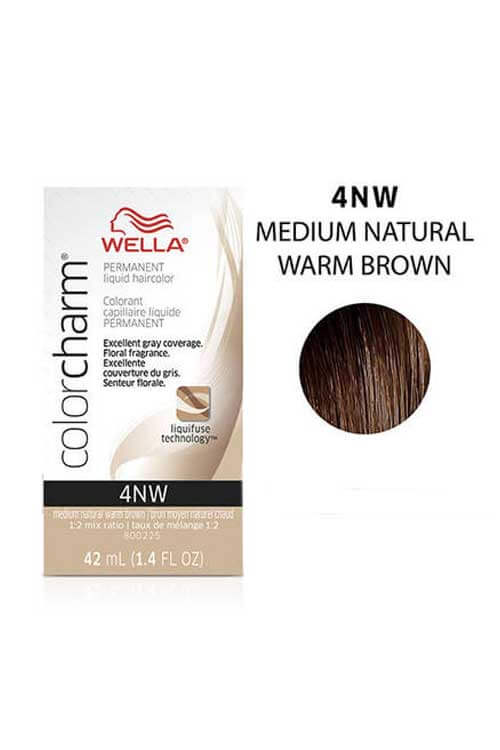 Wella Color Charm Permanent Hair Color 4NW Medium Natural Warm Brown